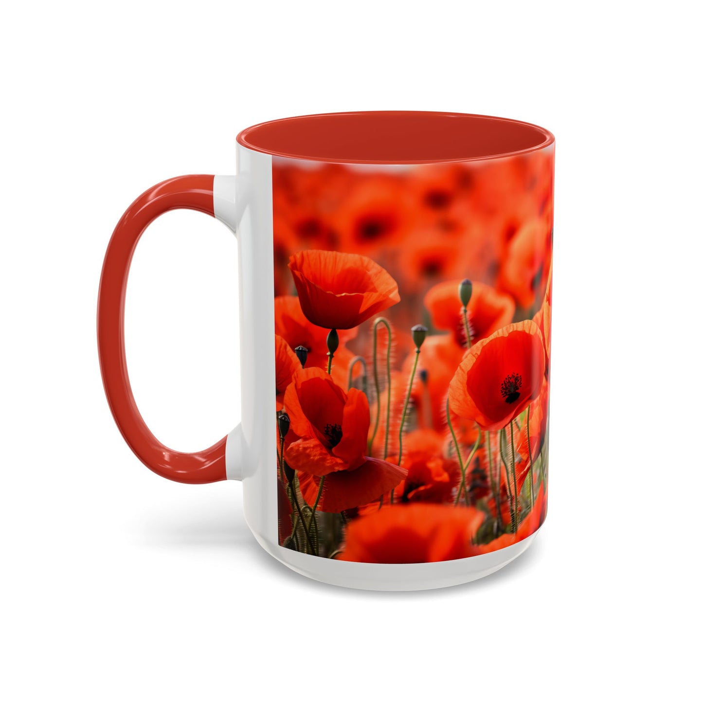 Poppie Field Coffee Mugs, 15oz