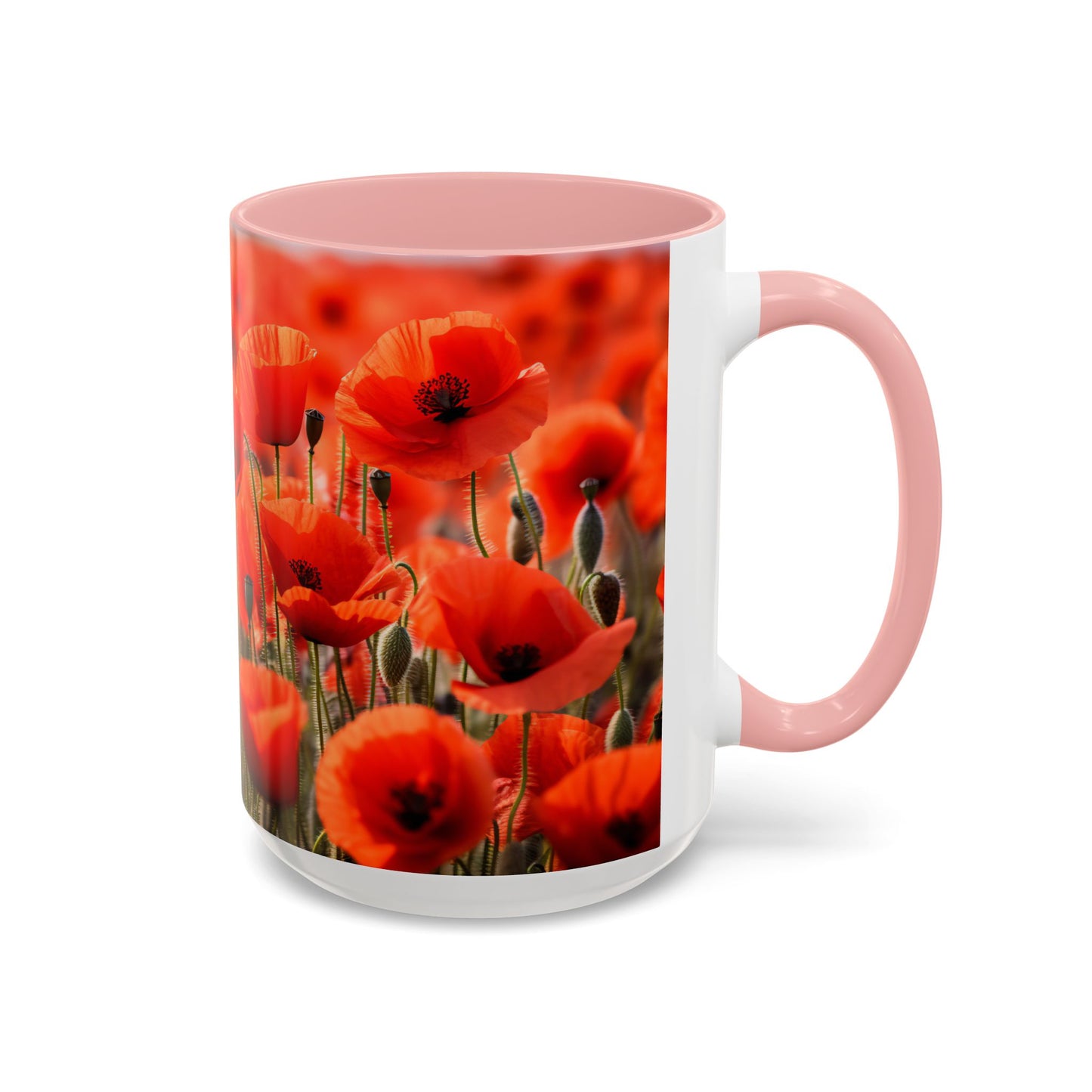 Poppie Field Coffee Mugs, 15oz