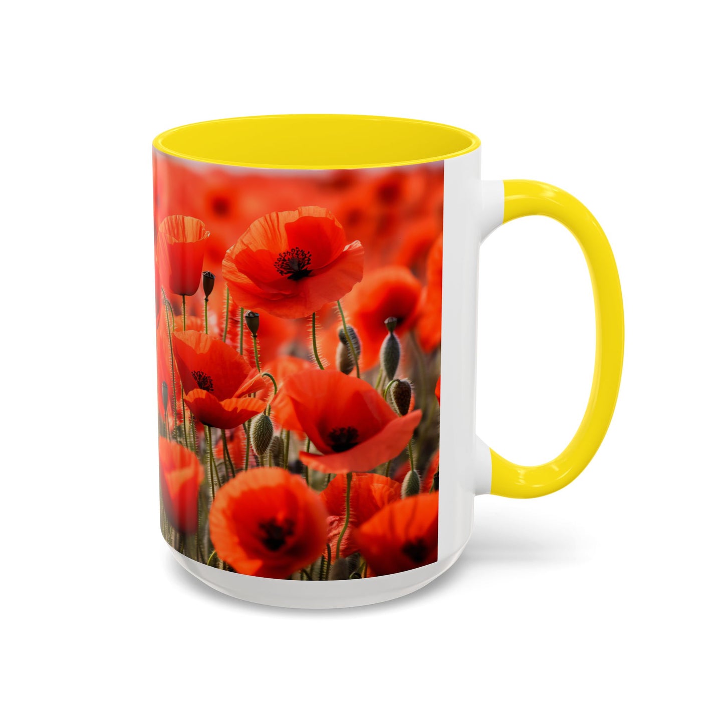 Poppie Field Coffee Mugs, 15oz