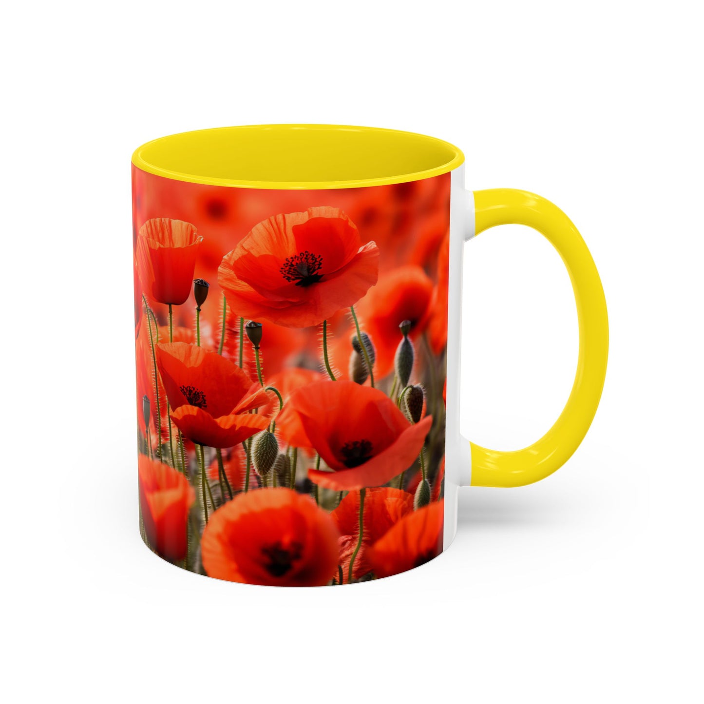 Poppie Field Coffee Mugs, 15oz