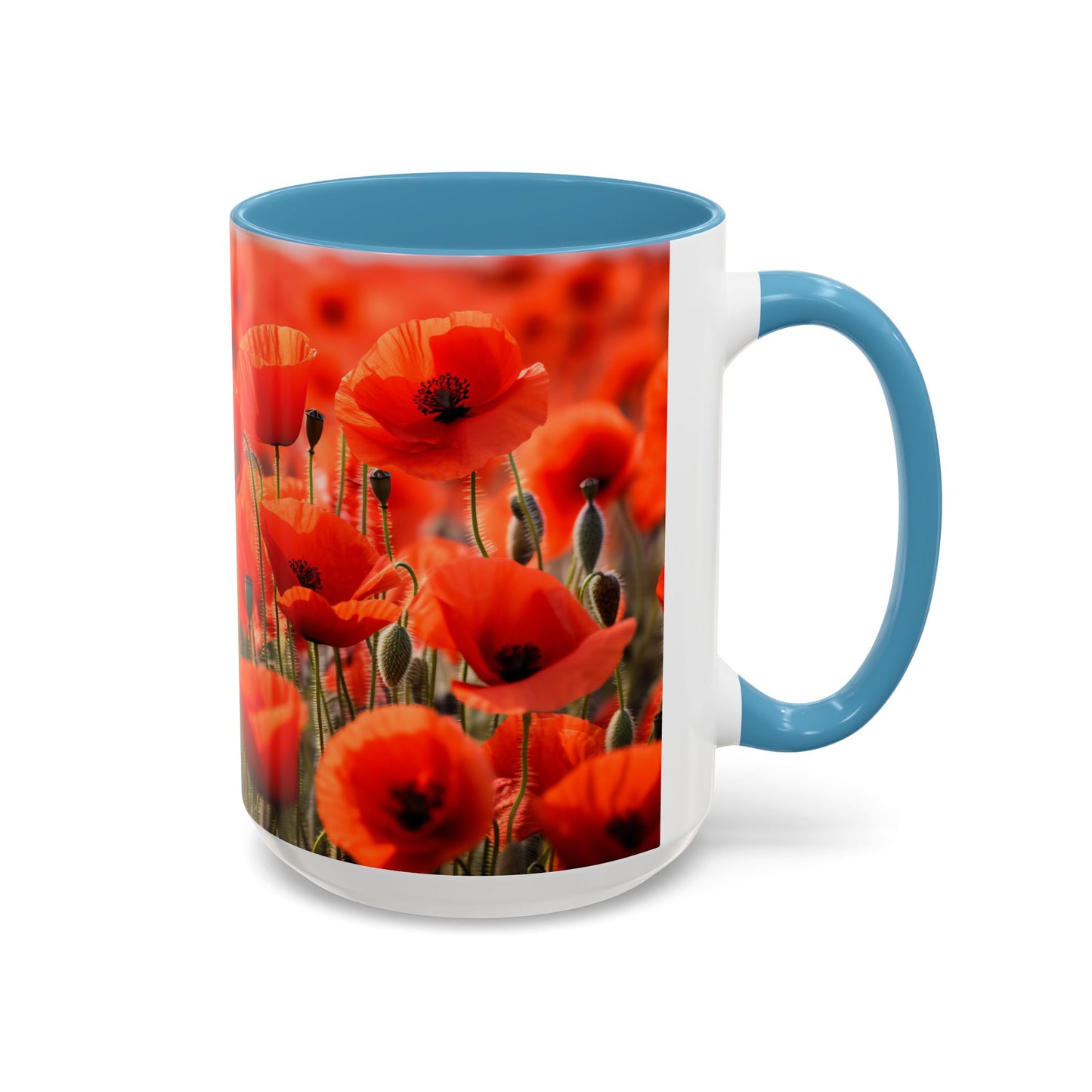 Poppie Field Coffee Mugs, 15oz