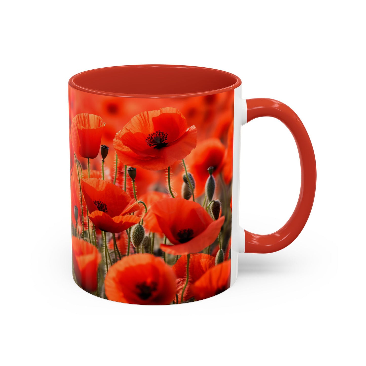 Poppie Field Coffee Mugs, 15oz