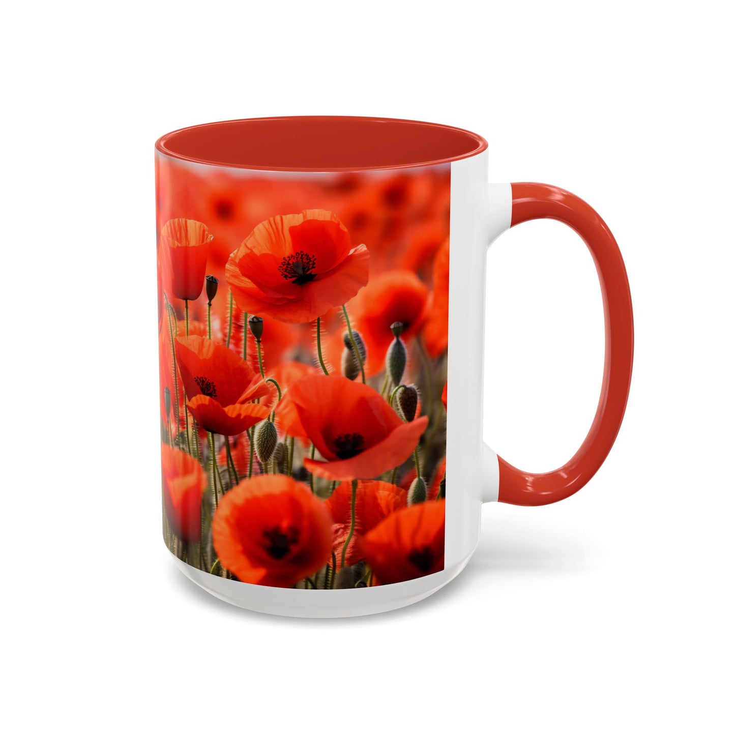 Poppie Field Coffee Mugs, 15oz