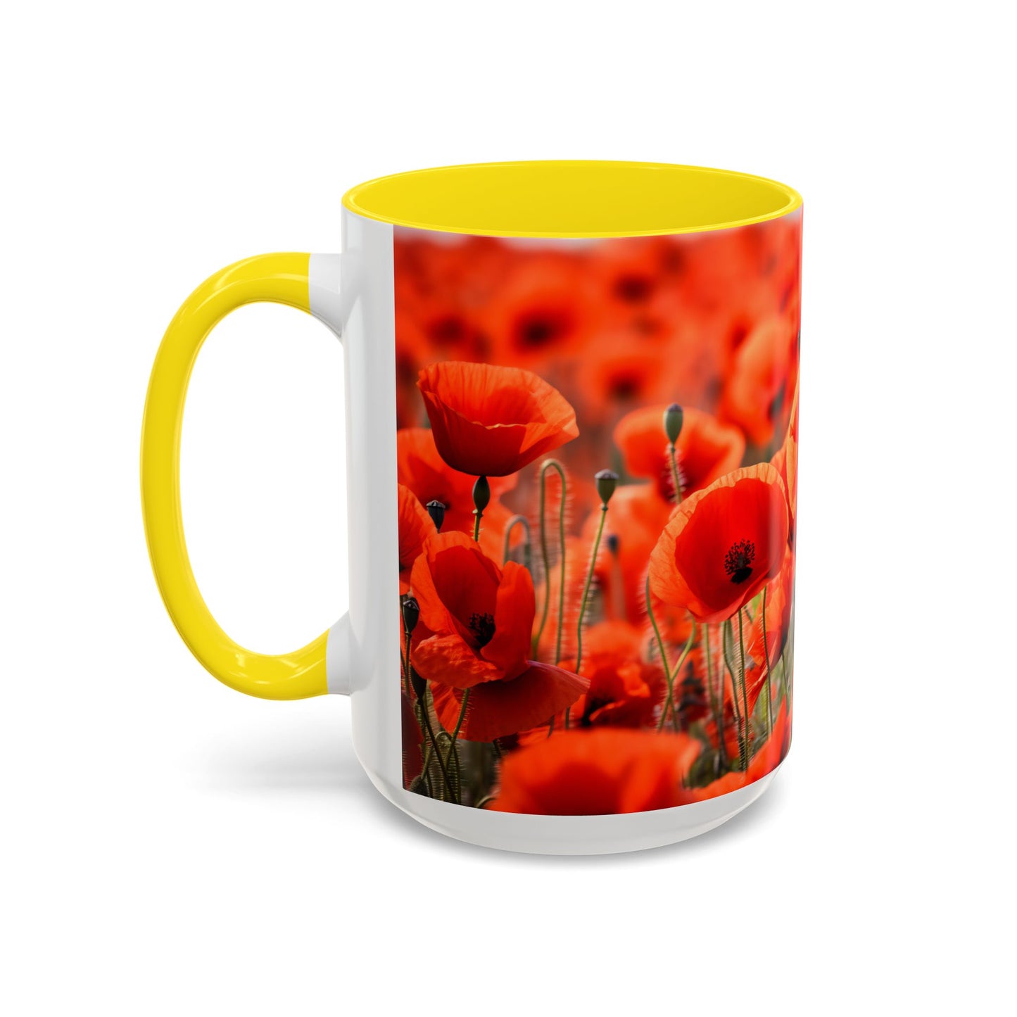 Poppie Field Coffee Mugs, 15oz