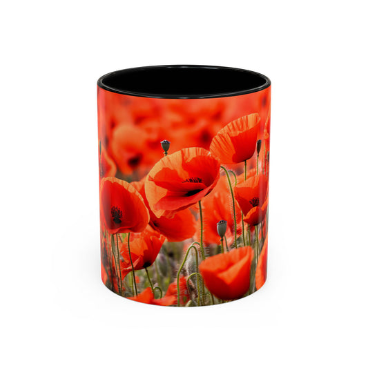 Poppie Field Coffee Mugs, 15oz