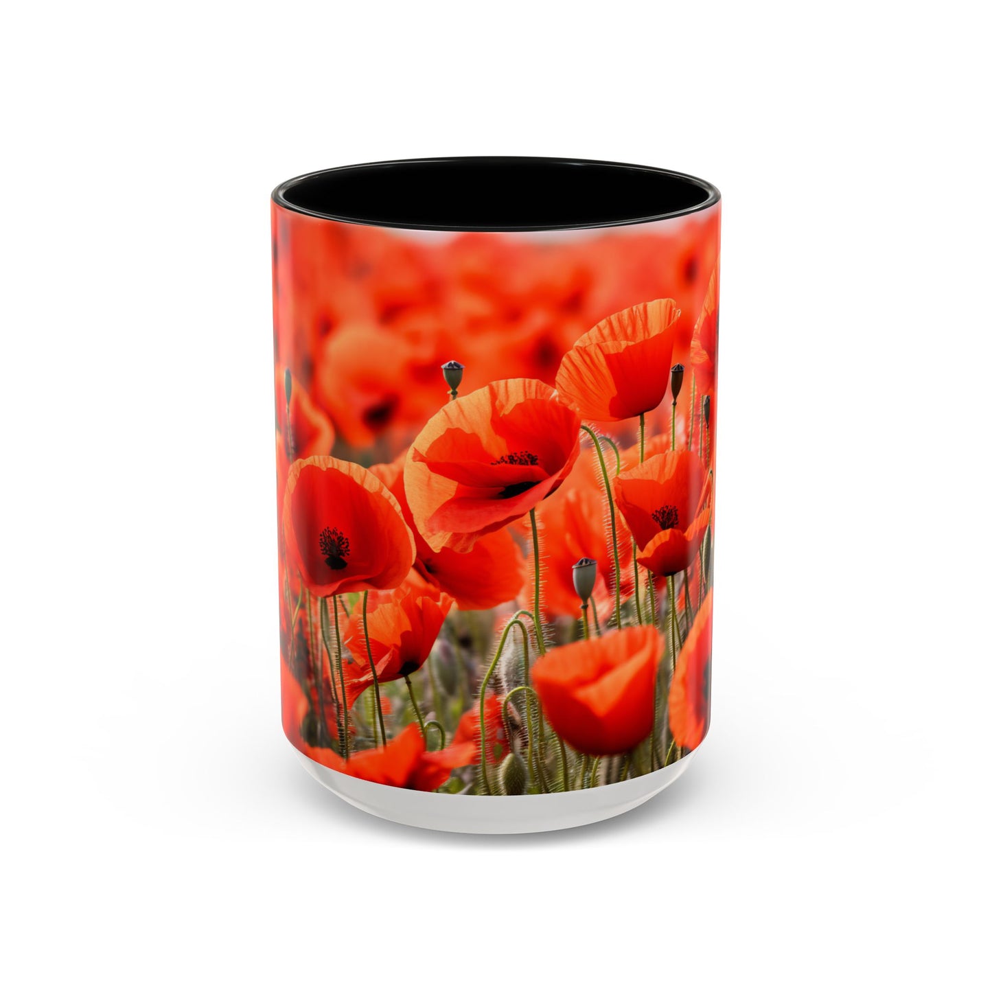 Poppie Field Coffee Mugs, 15oz