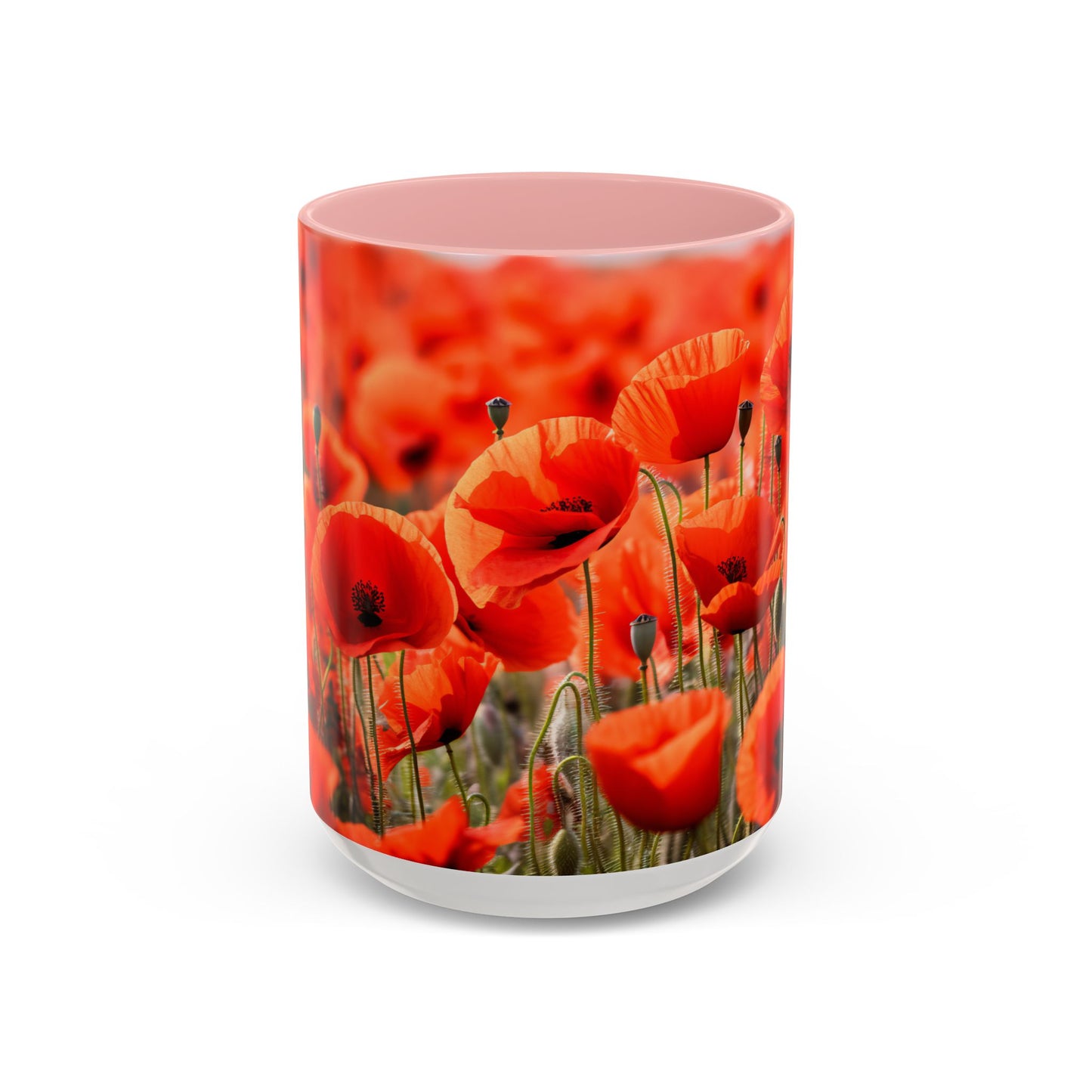 Poppie Field Coffee Mugs, 15oz
